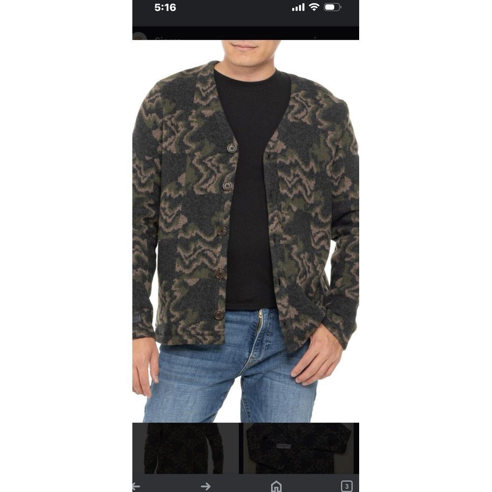 Smartwool Jiberish Men's XL Ski Skate Sweater Grandpa Gorp Hudson Trail Cardigan